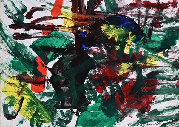 Artwork by Luigi Montanarini, Composizione astratta, Made of tempera su carta