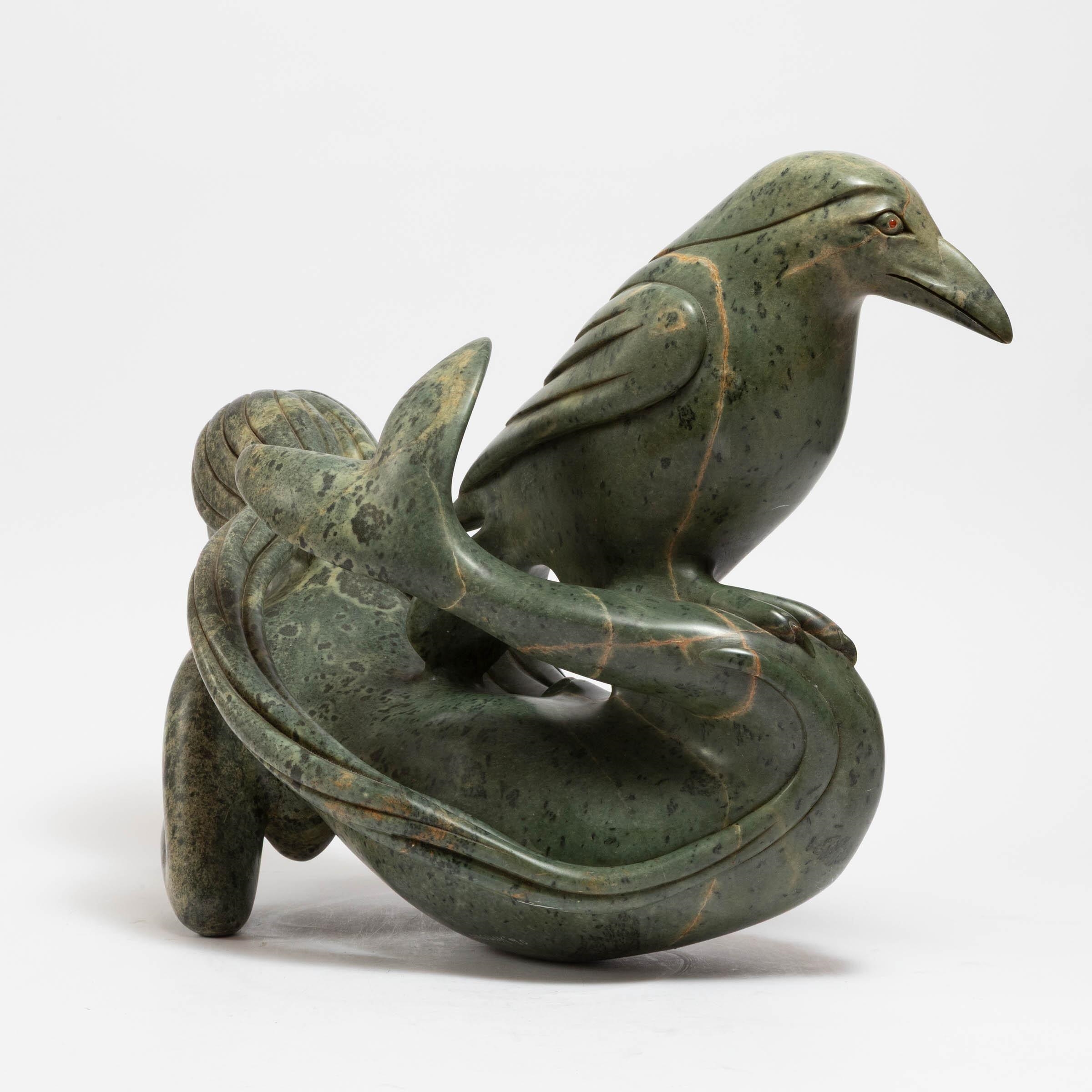 Artwork by Abraham Apakark Anghik Ruben, SEDNA AND RAVEN, Made of Stone