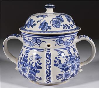 Colonial Williamsburg Reproduction Delft Tin-Glazed Earthenware Posset Pot