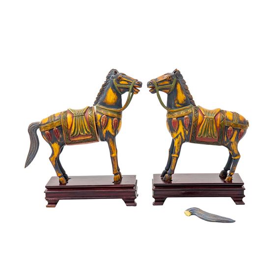 PAR DE CABALLOS - Chinese School, 20th Century