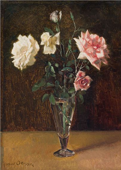Roses in a Glass Vase