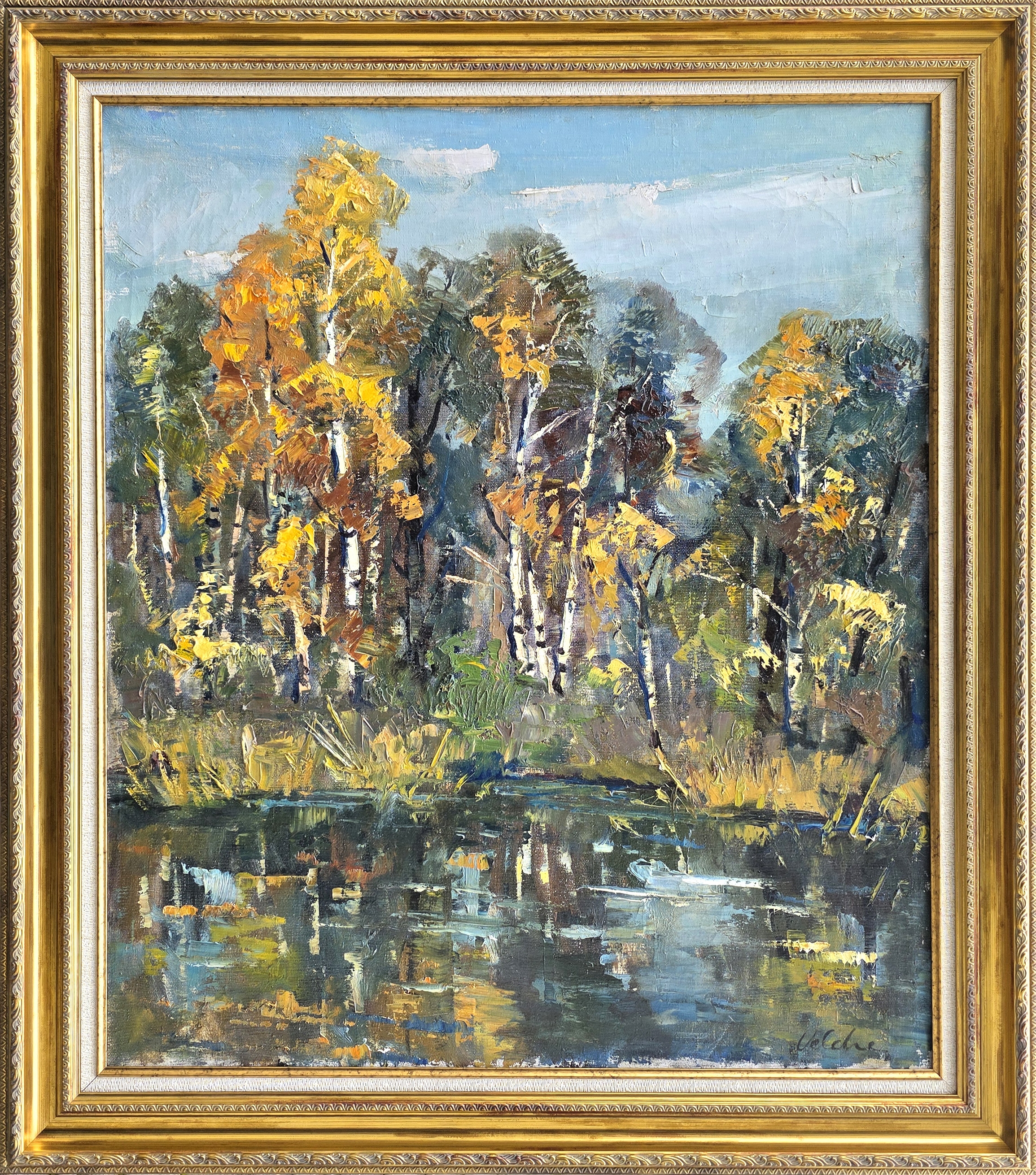 Artwork by Harijs Veldre, Rudens saulē, Made of Oil On Canvas