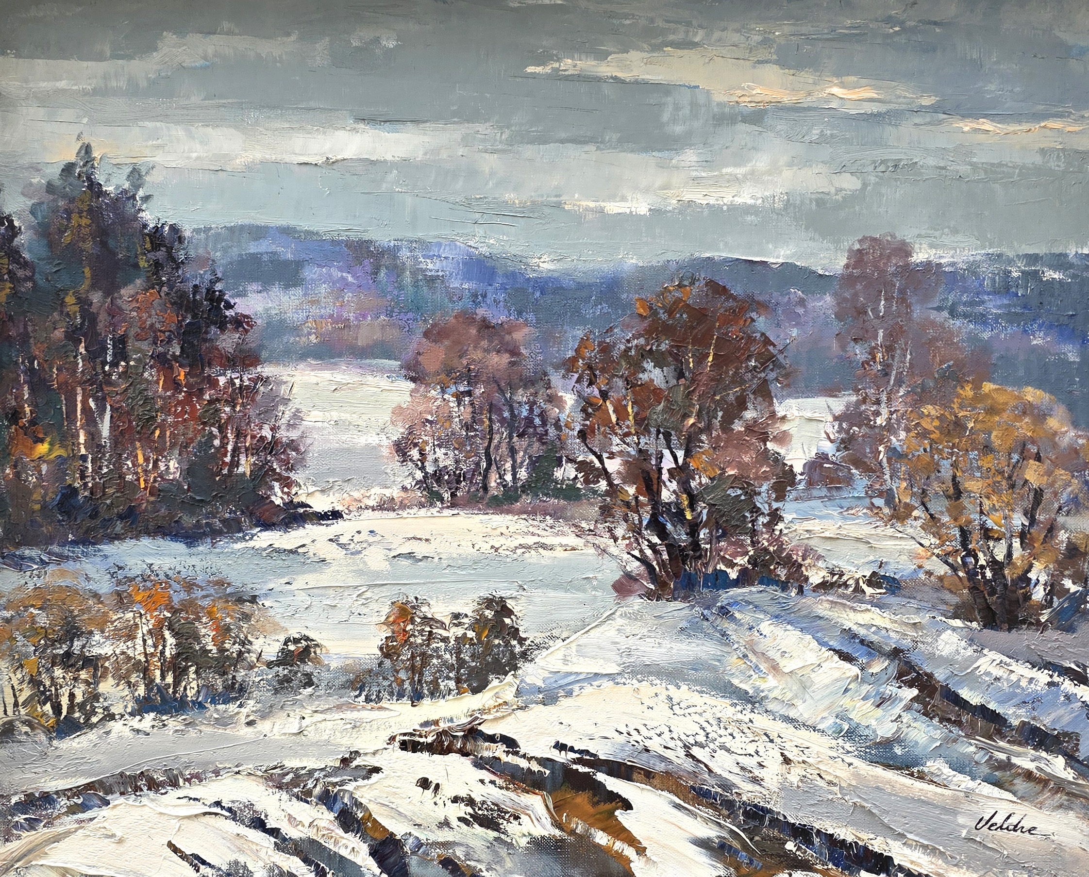 Artwork by Harijs Veldre, Ziema Kurzemē, Made of Oil On Canvas