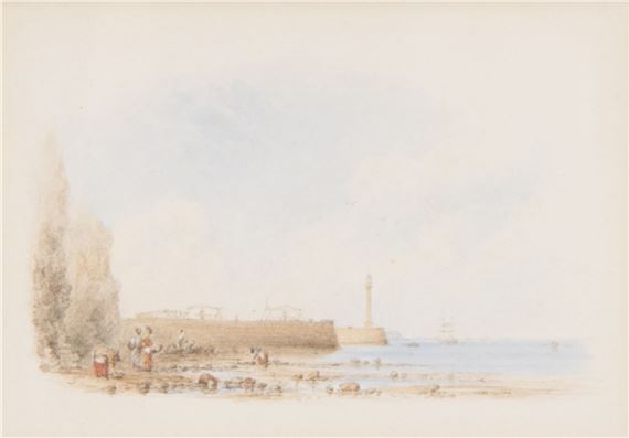 George Weatherill | Entrance of Whitby Harbour - 1842 (1842) | MutualArt