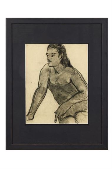 Seated Balinese woman, head turned by Adrien Jean Le Mayeur de Merprés