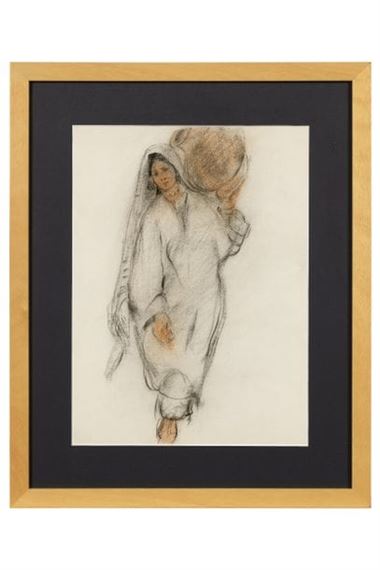 Standing Indian water carrier by Adrien Jean Le Mayeur de Merprés