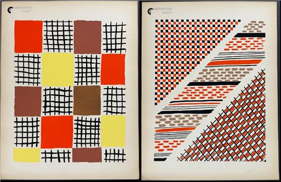 Pair of Art Pochoir Illustrations - Sonia Delaunay