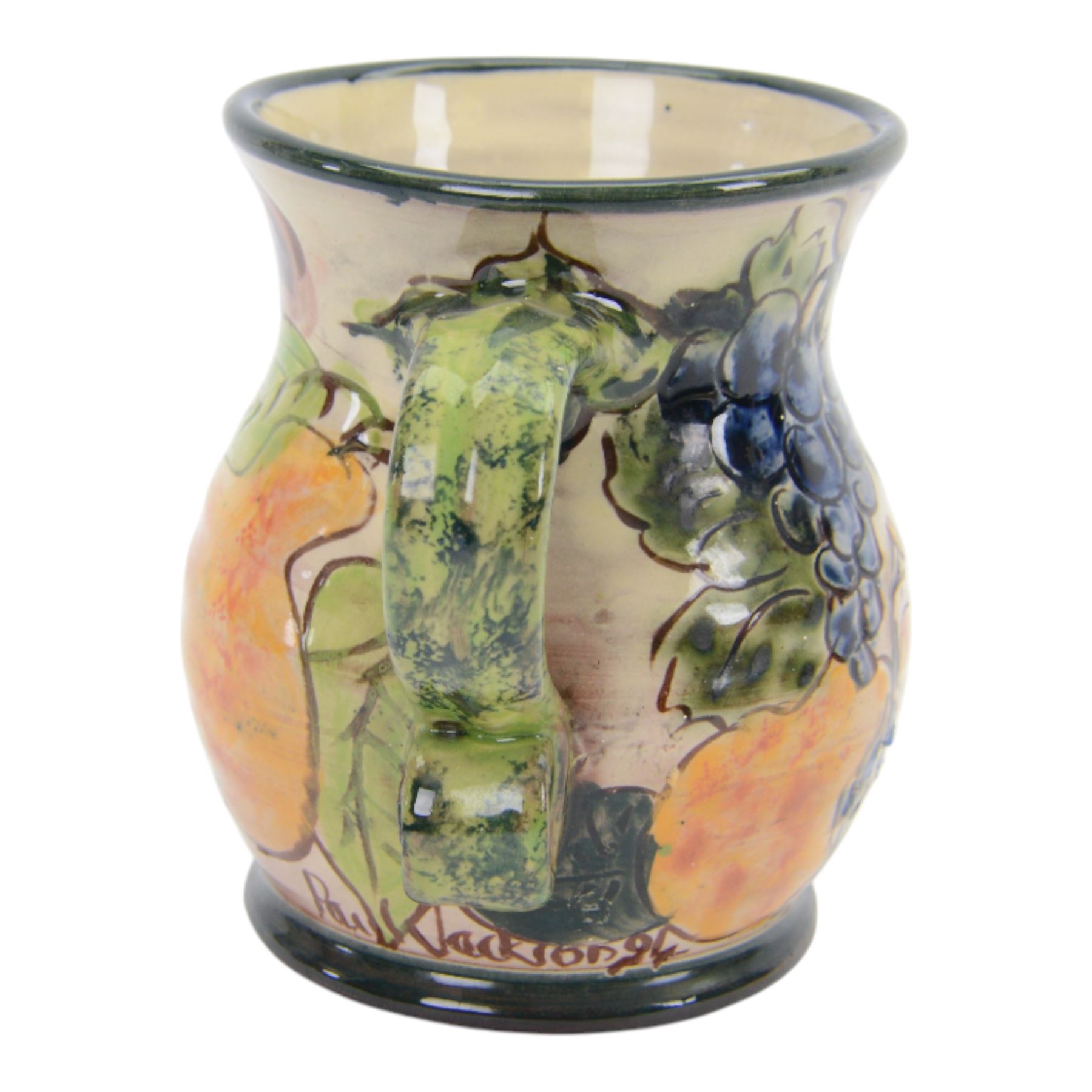 Artwork by Paul Jackson, Dished plate and mug, Made of Studio Pottery