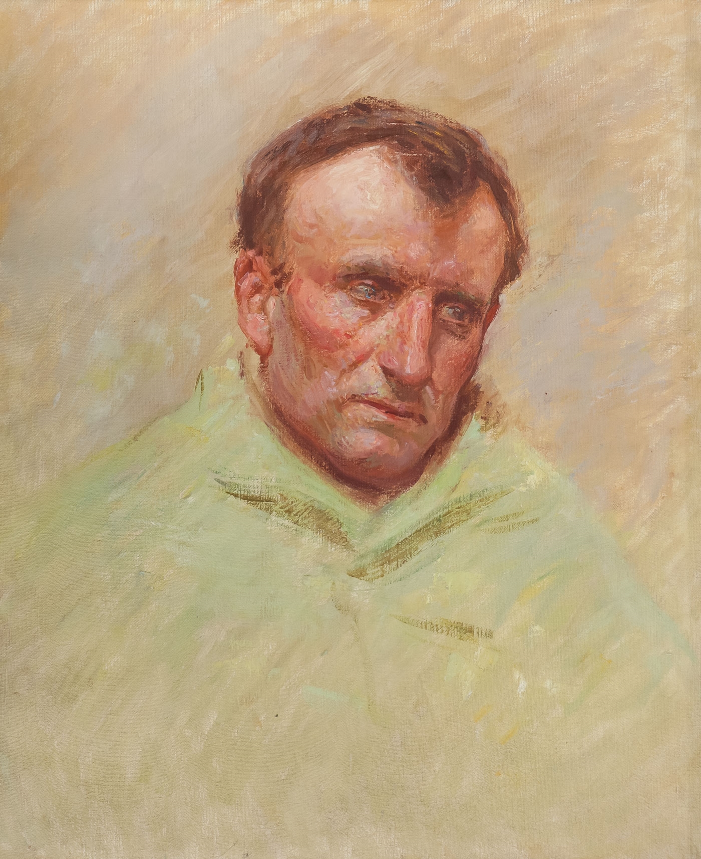 Artwork by Continental School, 19th Century, Portrait of a Ruddy-Faced Man, Made of Oil On Canvas