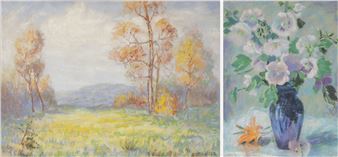 Wisconsin Fall Landscape & Floral Still Life