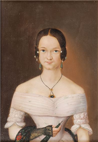 Portrait of an Elegant Young Woman in Fancy Attire