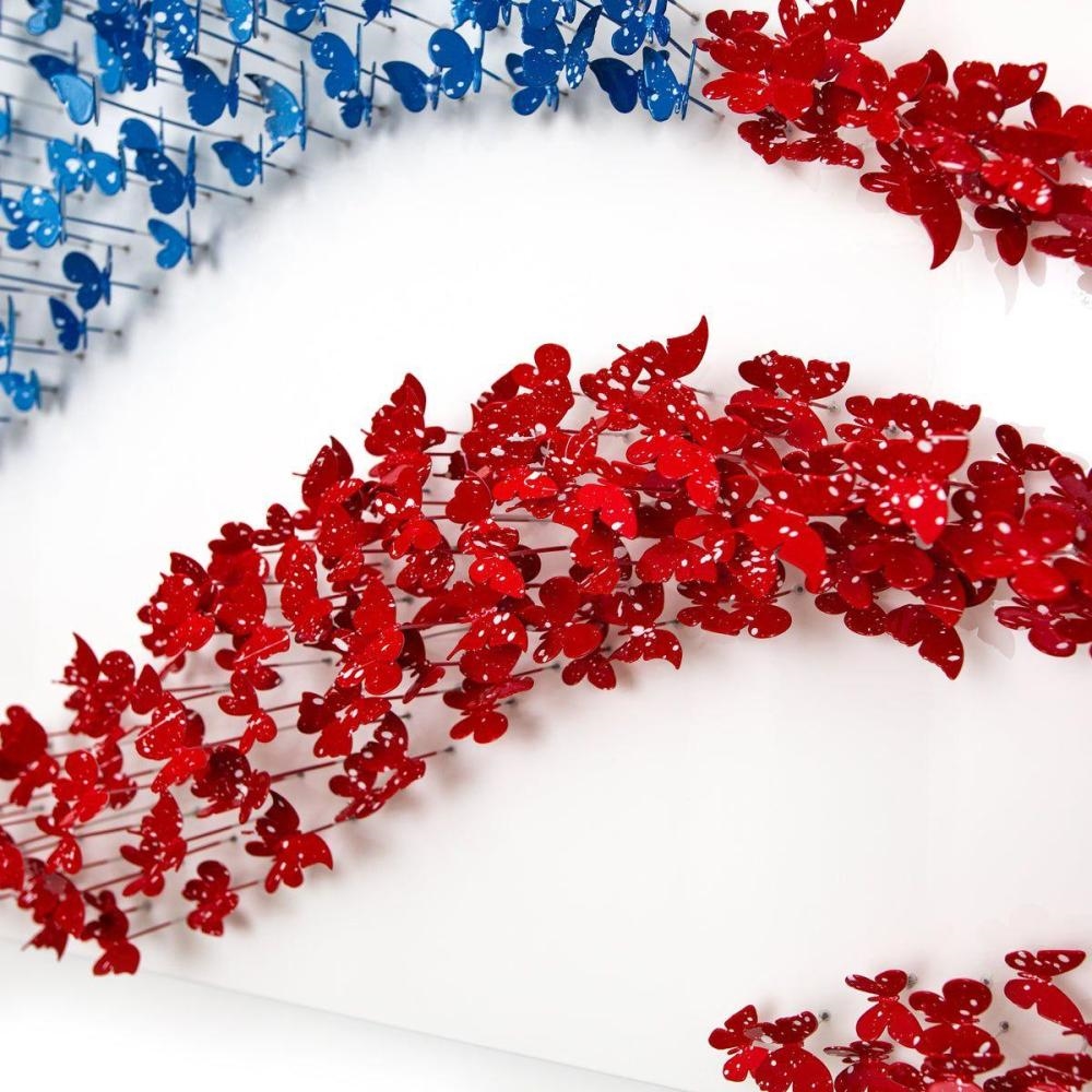 Artwork by Patricia Govezensky, Land of the Free, Made of 3D Metal Art On Wood