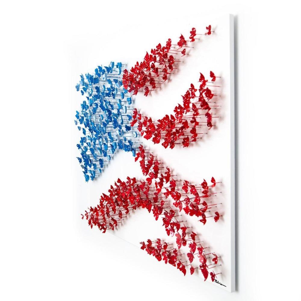 Artwork by Patricia Govezensky, Land of the Free, Made of 3D Metal Art On Wood