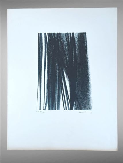 Composition for "Poetry is contagious by Hans Hartung, 1977