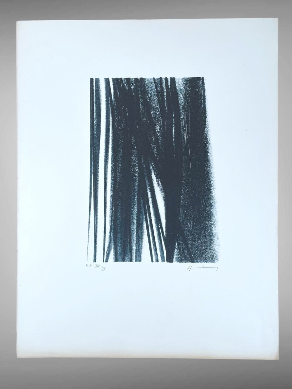 Artwork by Hans Hartung, Composition for "Poetry is contagious, Made of Photo-Autograph On Zinc