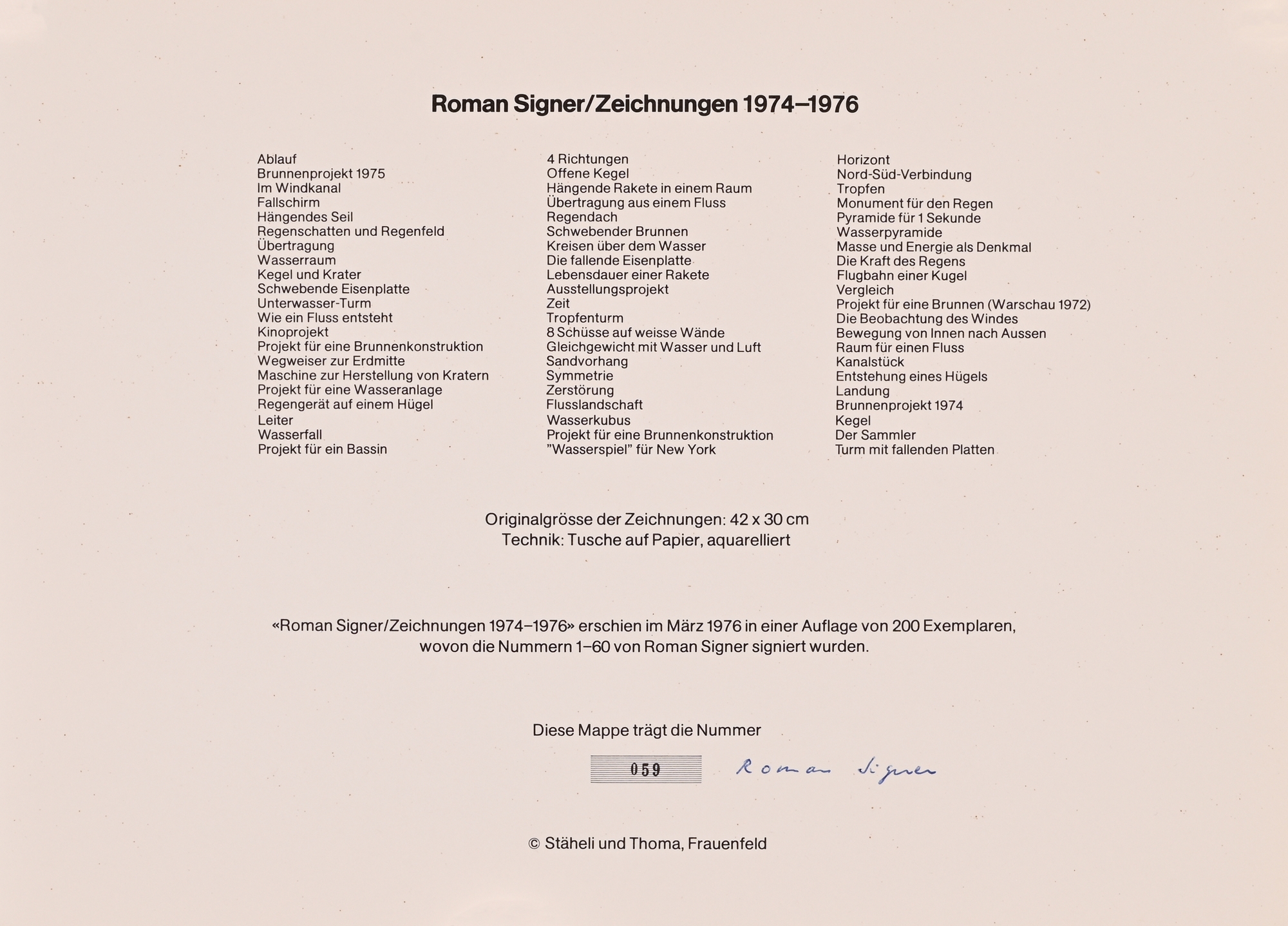 Roman Signer | Zeichnungen 1974-1976 (1976) | MutualArt