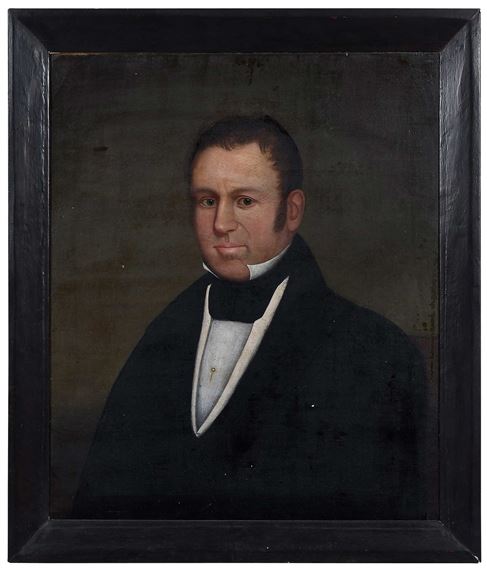 Folk Art Portrait of a Gentleman - American School, 19th Century