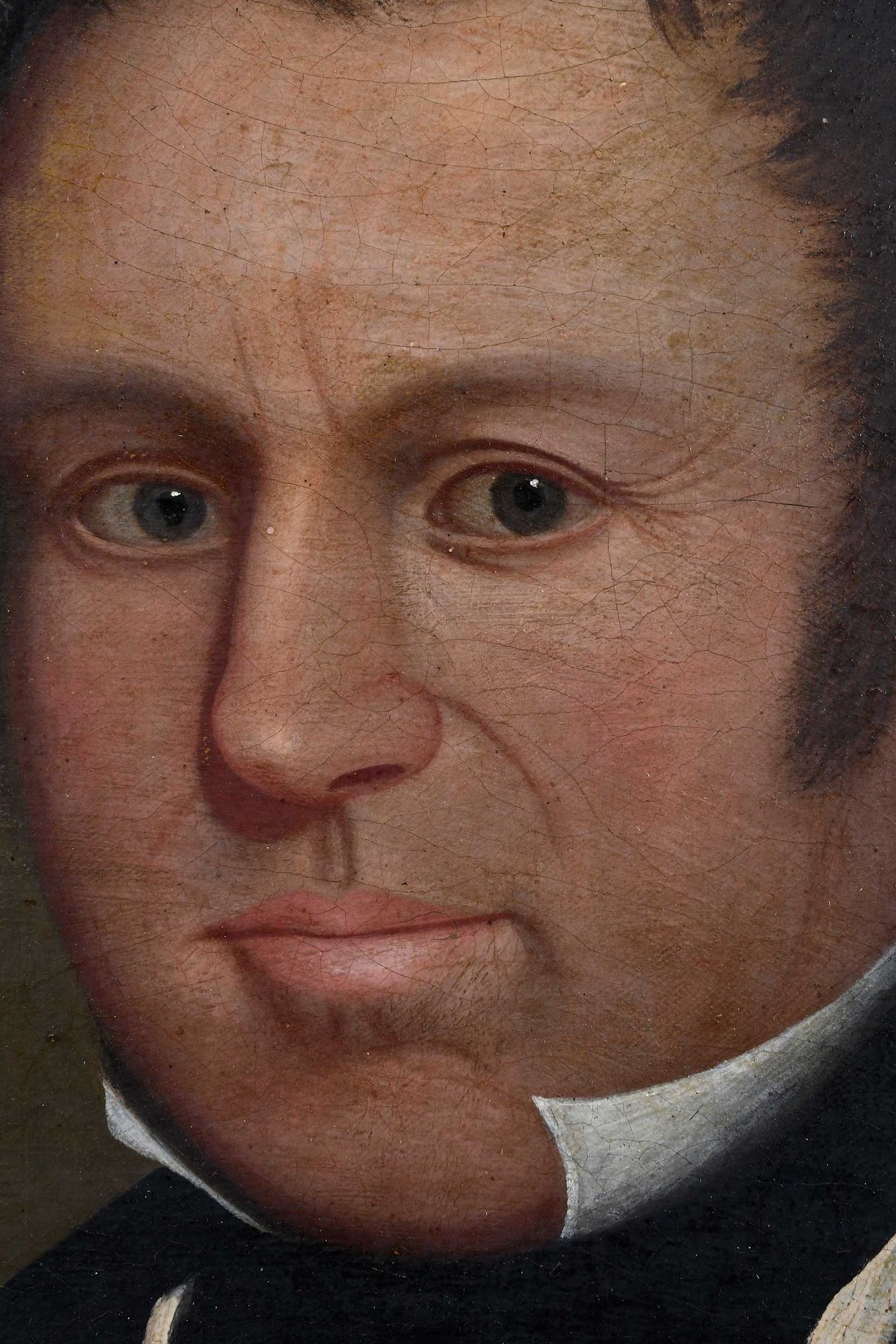 Artwork by American School, 19th Century, Folk Art Portrait of a Gentleman, Made of Oil On Canvas