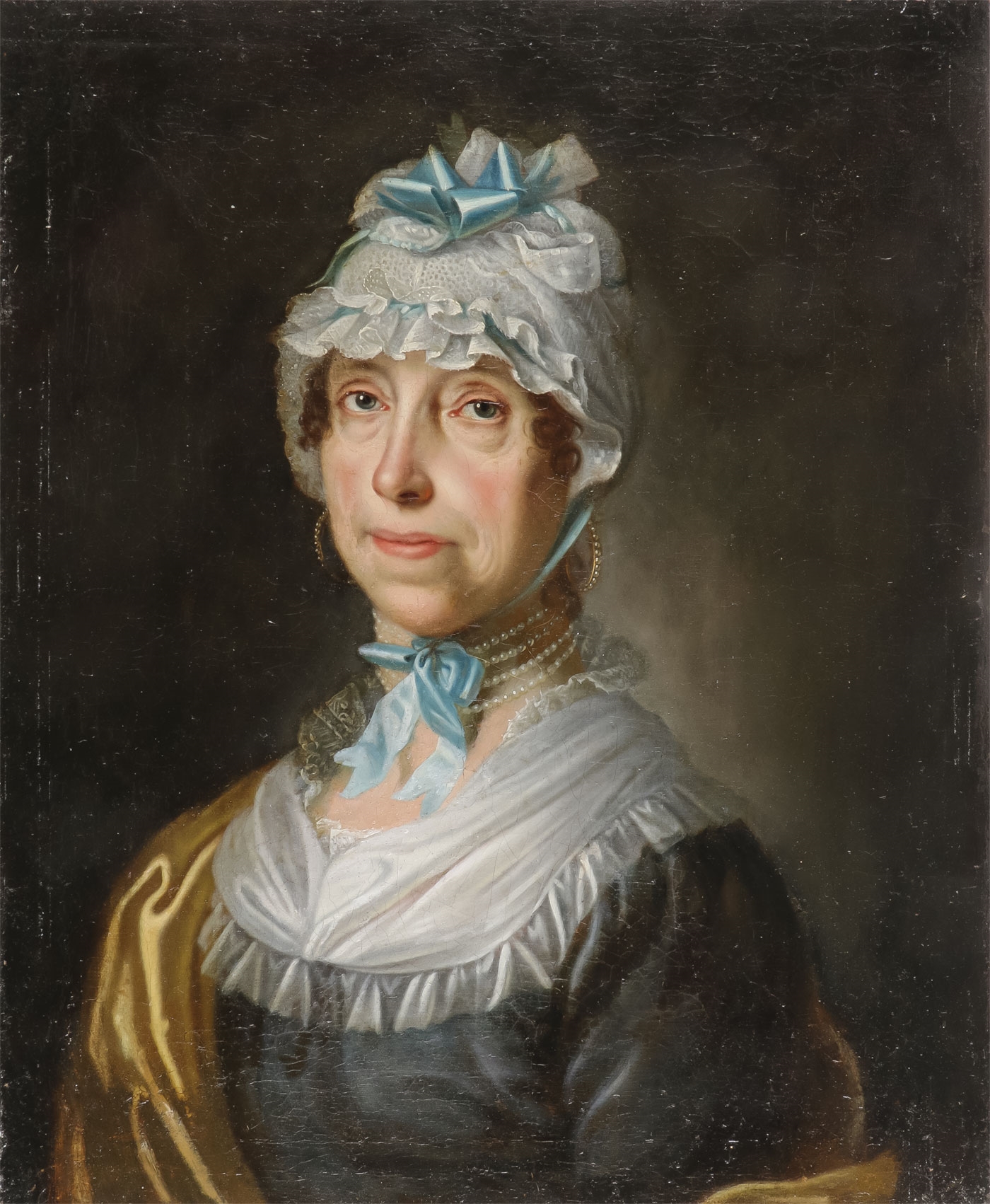 French School, 18th Century | Portrait of a Lady in a White Bonnet with ...