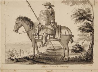 Monterey area soldier on horseback (Malaspina Expedition of 1789-94
