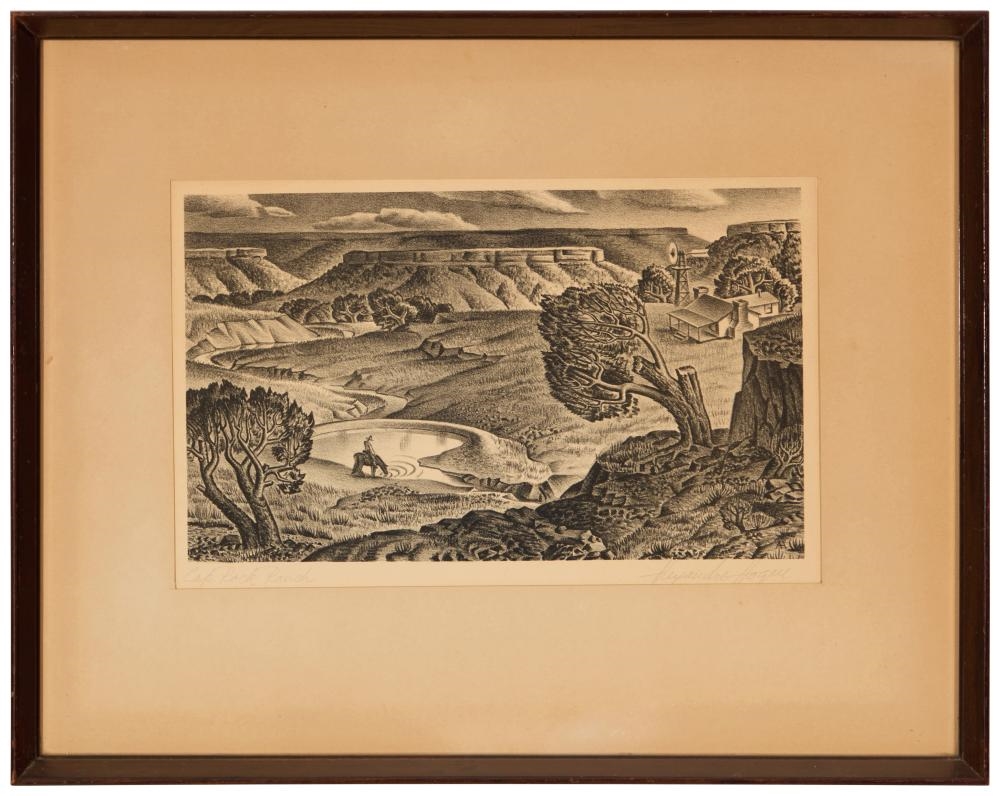 Alexandre Hogue | Cap Rock Ranch (1945) | MutualArt