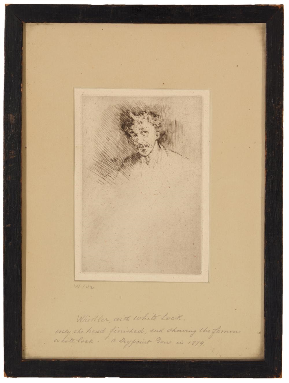 Artwork by James Abbott McNeill Whistler, Whistler with the White Lock, Made of Etching And Drypoint On Off-White Laid Paper Without Watermark