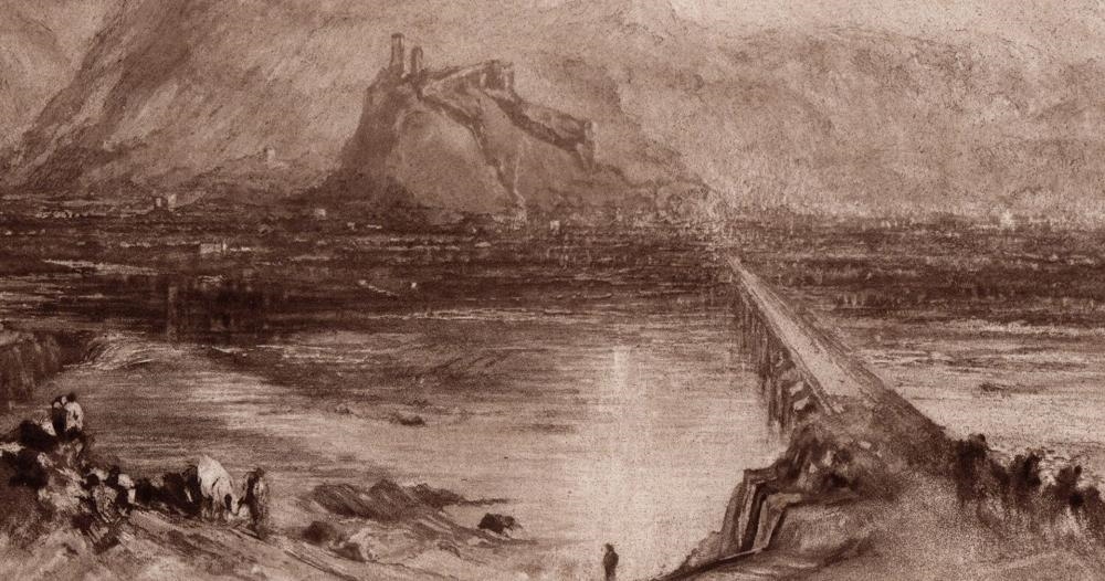 Artwork by Joseph Mallord William Turner, Bellinzona, Made of Hand Pulled Copper Plate Etching On Thick Wove Paper