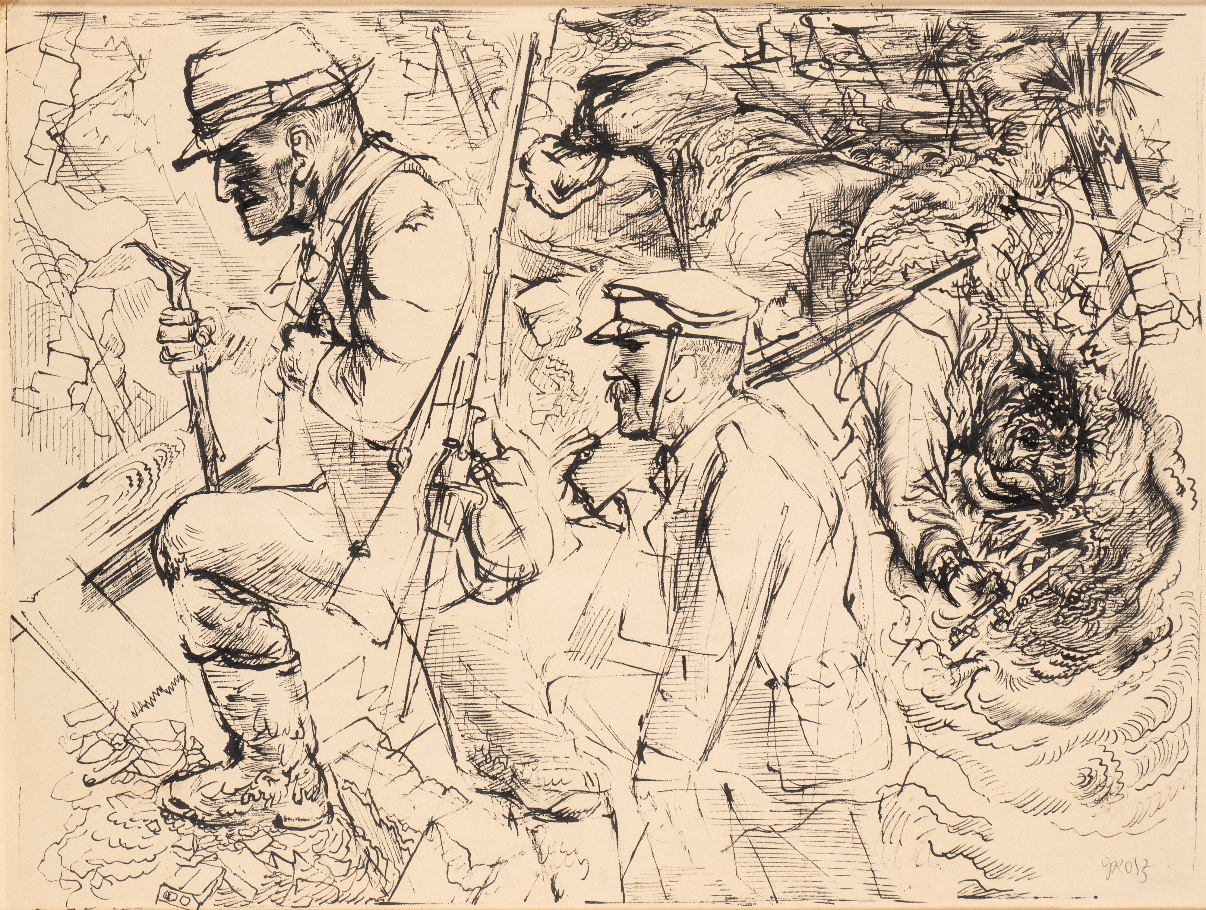Artwork by George Grosz, Spanish civil war, Made of Pen And Ink On Paper