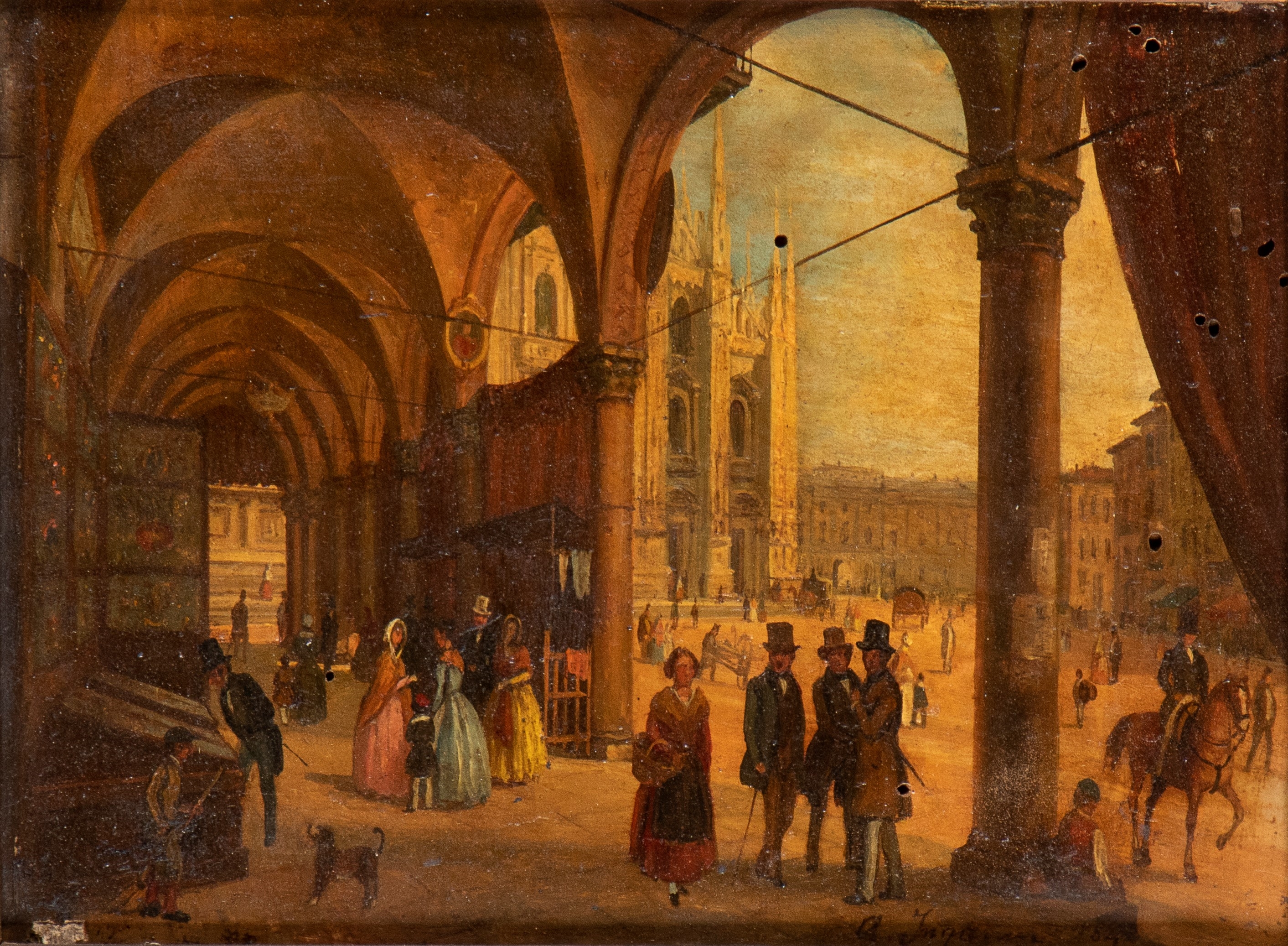 Angelo Inganni | Piazza Duomo in Milan (1840) | MutualArt