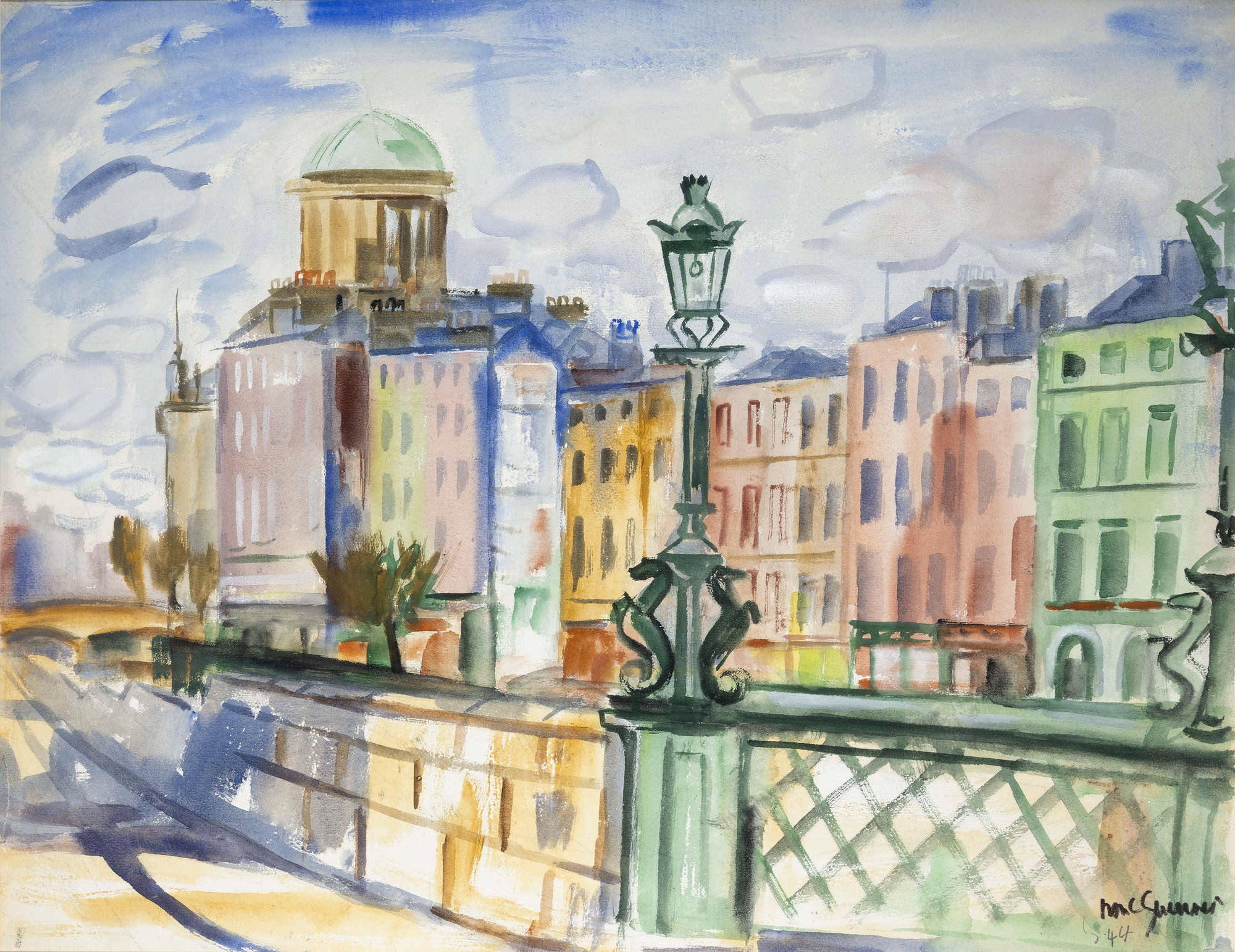 Norah McGuinness | The Four Courts from the South Quays, Dublin (1944 ...