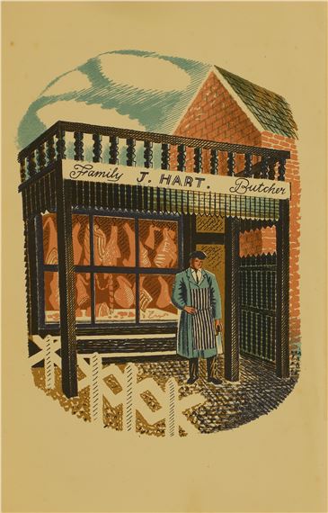 Eric Ravilious | Family Butcher (1938) | MutualArt