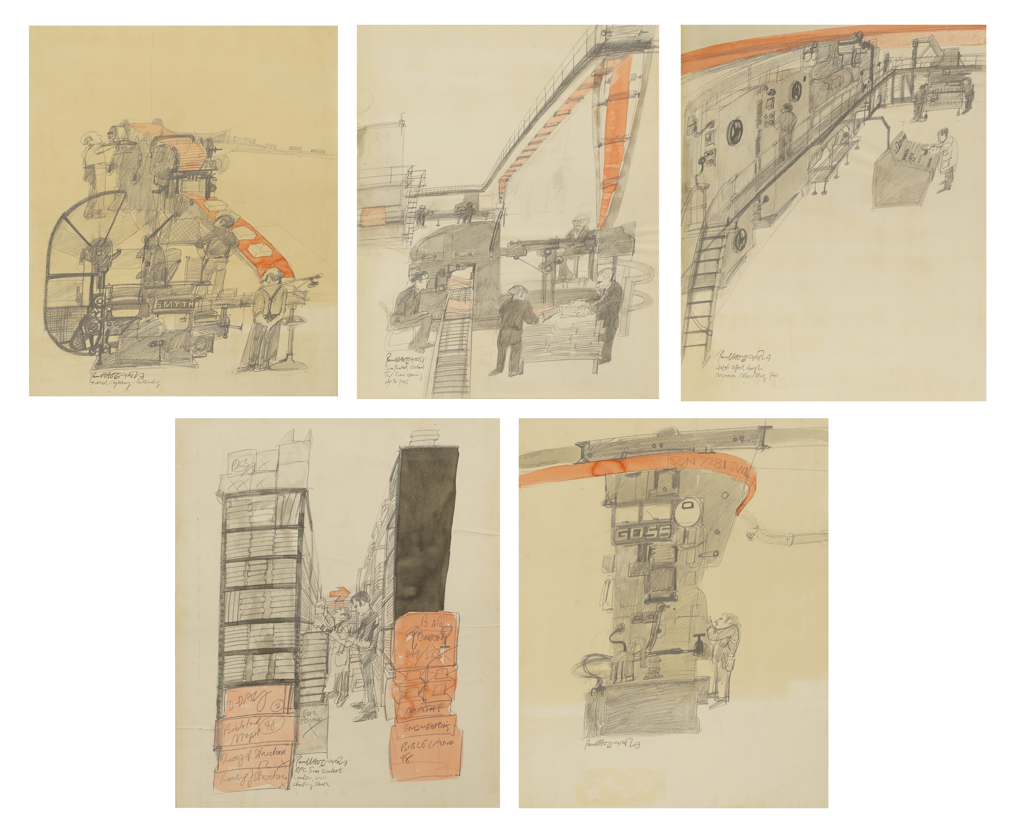 Artwork by Paul Hogarth, Untitled (Sun 7281 SWL, Made of Pencil And Watercolour