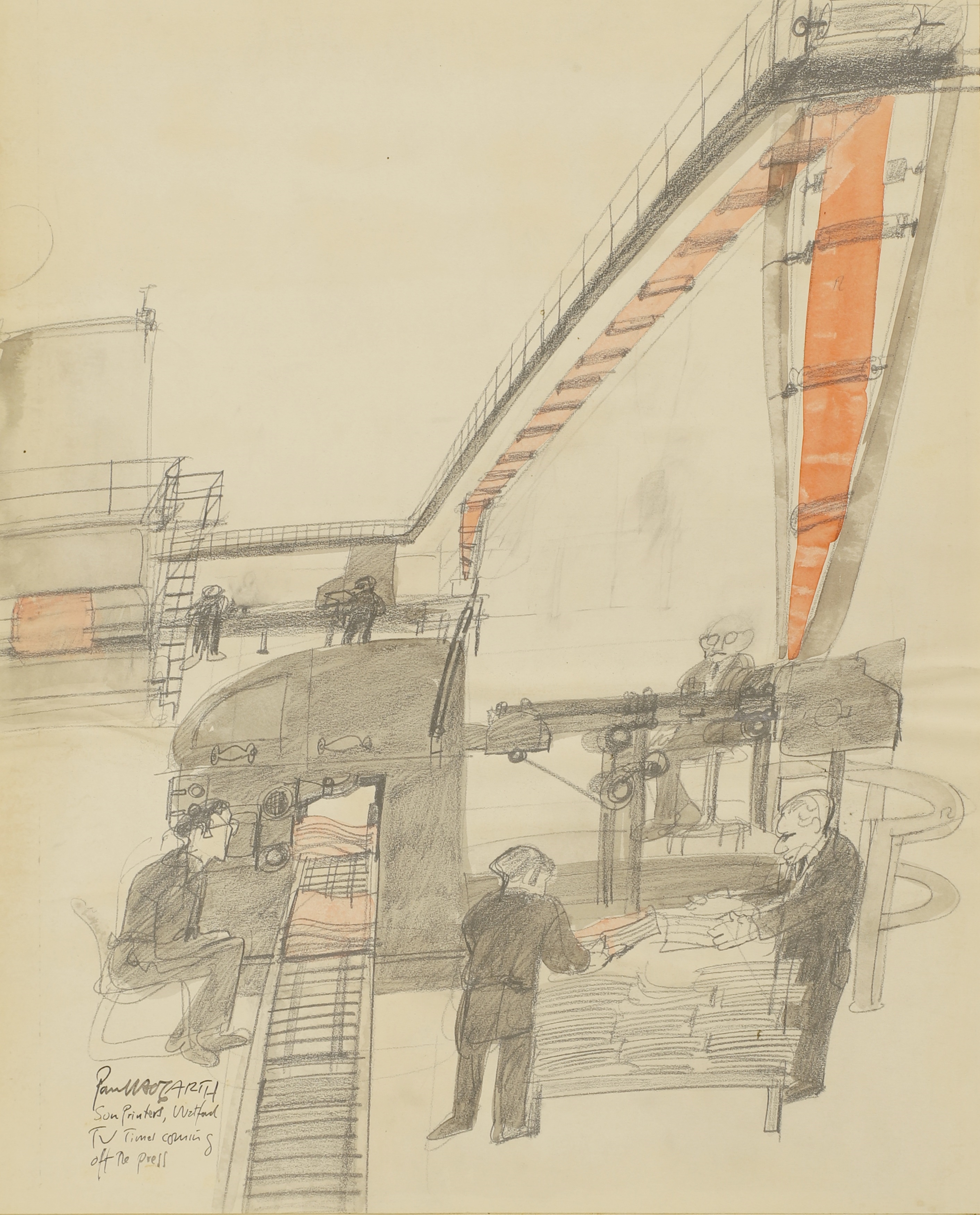 Artwork by Paul Hogarth, Untitled (Sun 7281 SWL, Made of Pencil And Watercolour