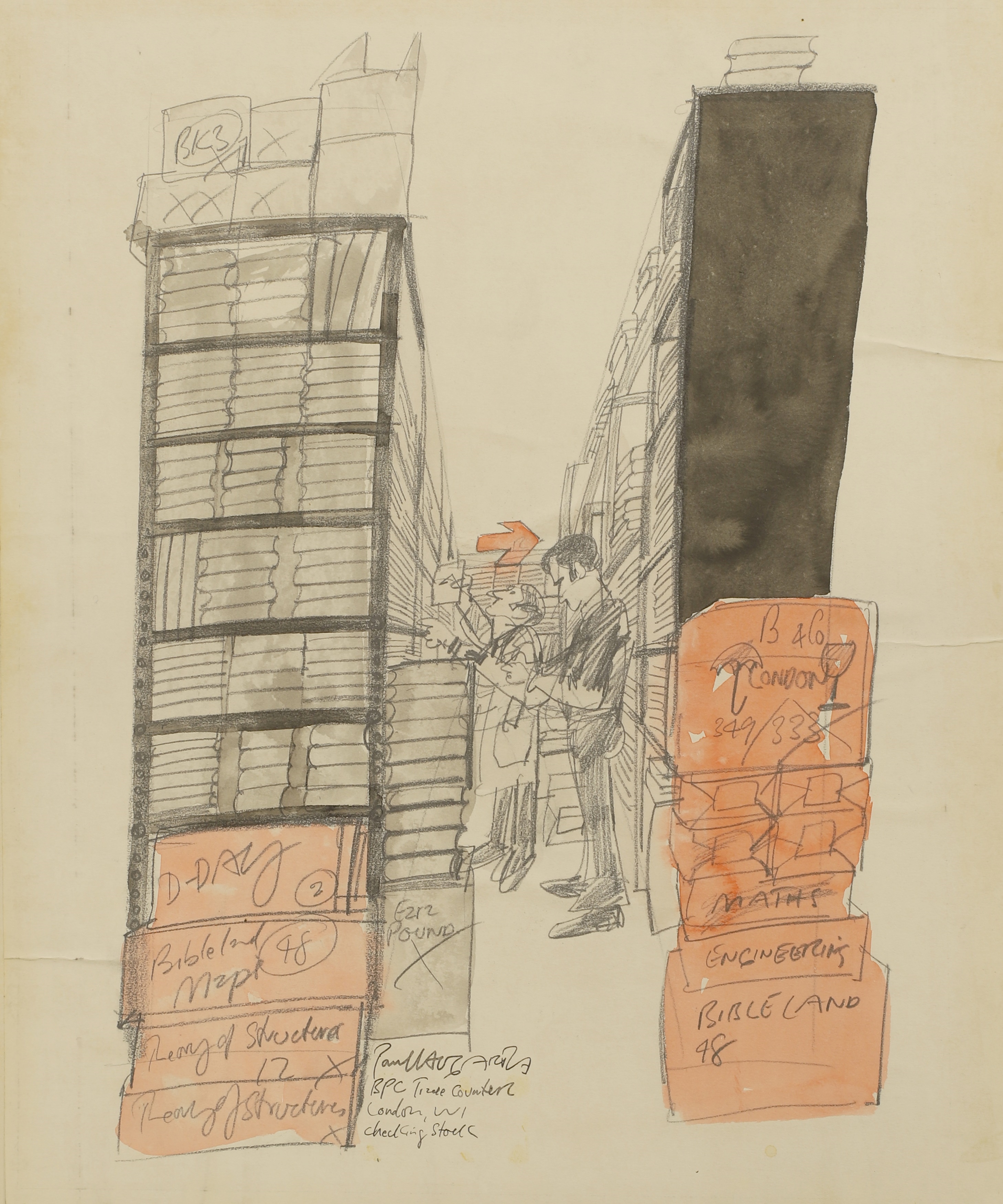 Artwork by Paul Hogarth, Untitled (Sun 7281 SWL, Made of Pencil And Watercolour