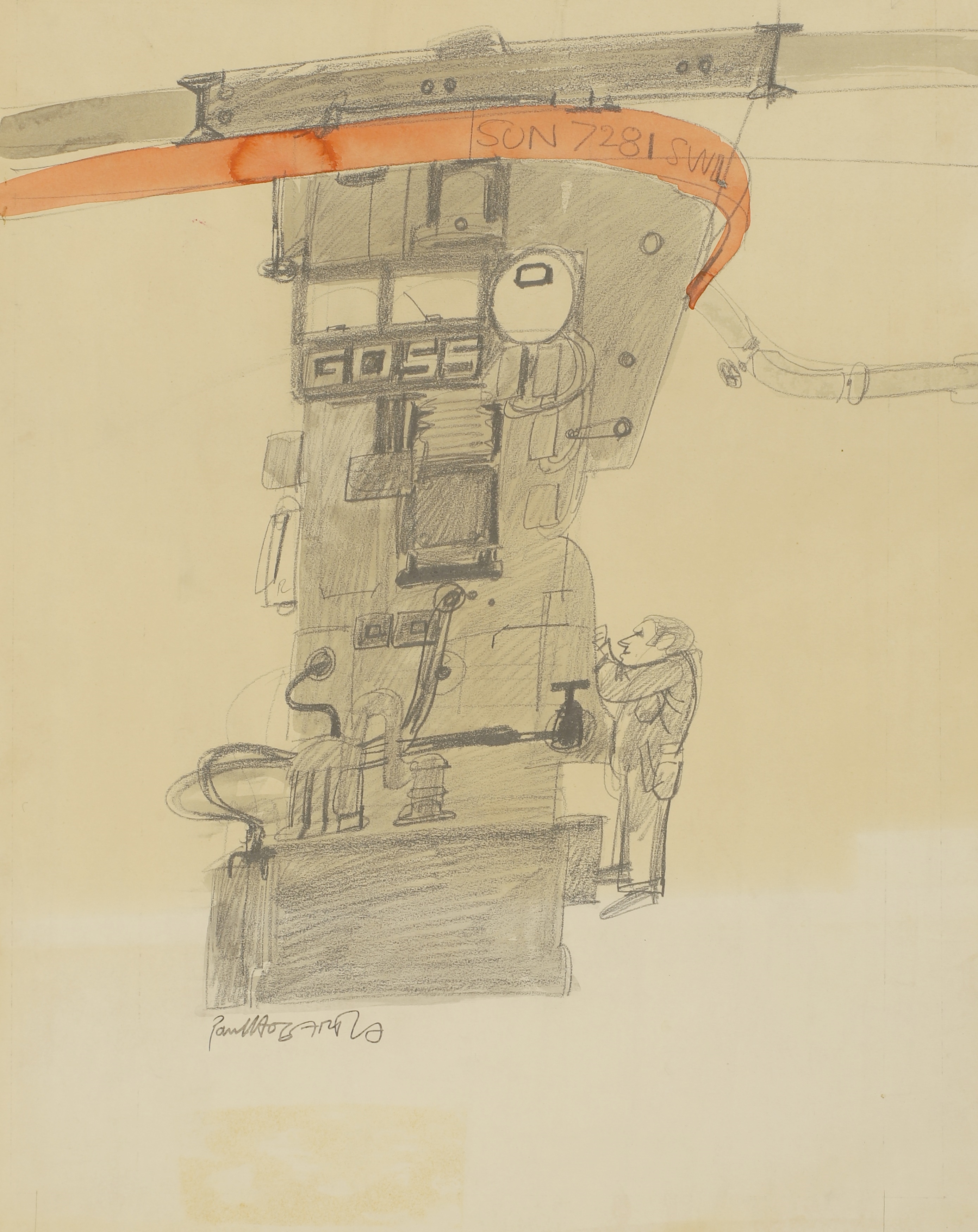 Artwork by Paul Hogarth, Untitled (Sun 7281 SWL, Made of Pencil And Watercolour