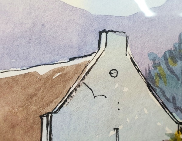 Artwork by Stef Madden, GILT FRAMED WATER COLOURED PAINTING OF A CAPE DUTCH HOUSE, Made of Watercoloured Painting