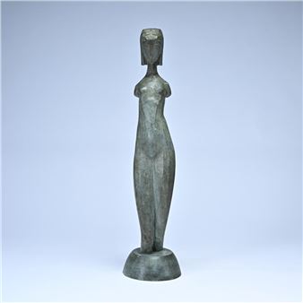 patinated plaster sculpture of a nude girl