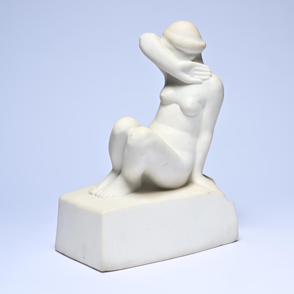 Olivier Maurice Piette | sculpture in Carrara marble of a nude lady ...