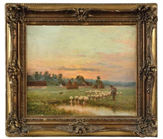 Shepherd and his flock by Paul Chaigneau