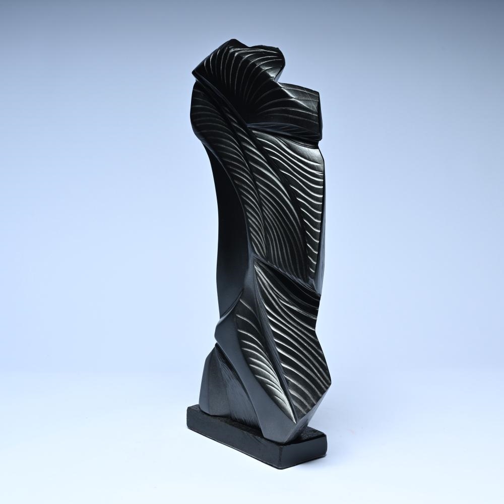 Artwork by Marc Verdoodt, marble sculpture in Noir de Mazy, Made of Marble Sculpture In Noir De Mazy (Belgian)