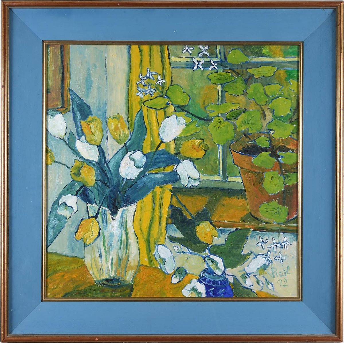 Artwork by Patrick Viale, Fabienne's Flowers, Made of Oil On Board