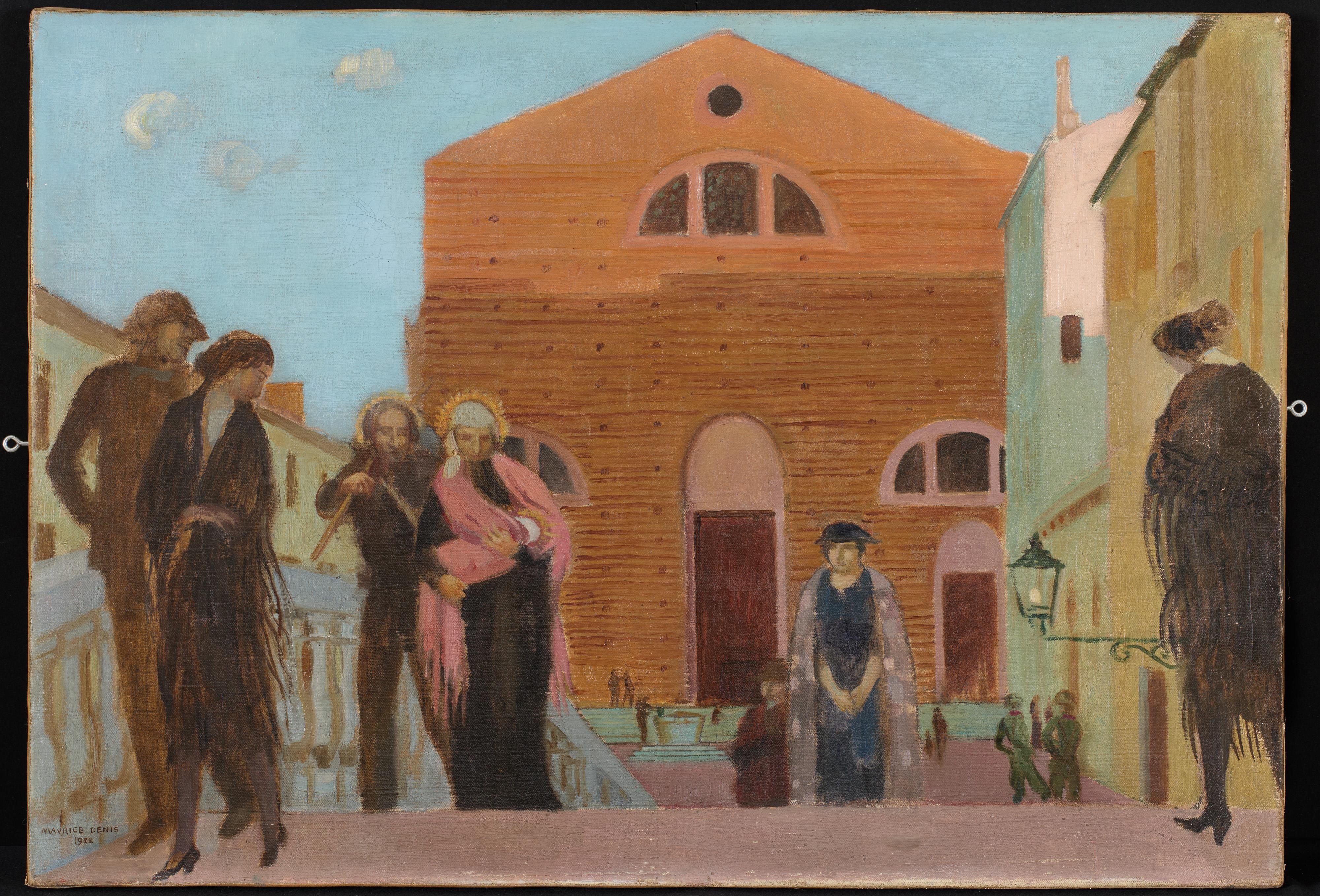 Artwork by Maurice Denis, Fuite en Égypte, devant San Lorenzo à Venise, Made of Oil On Canvas
