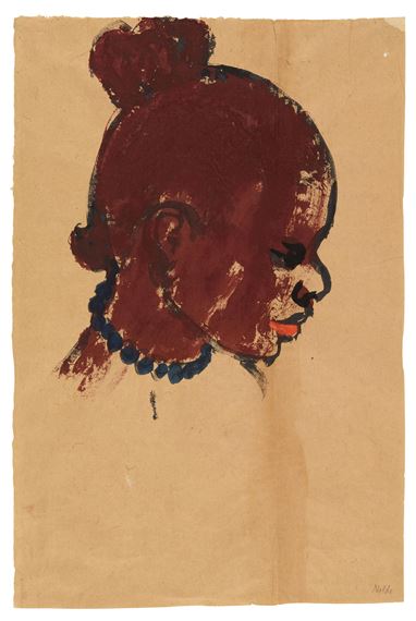 Kopf einer Südseeinsulanerin nach rechts