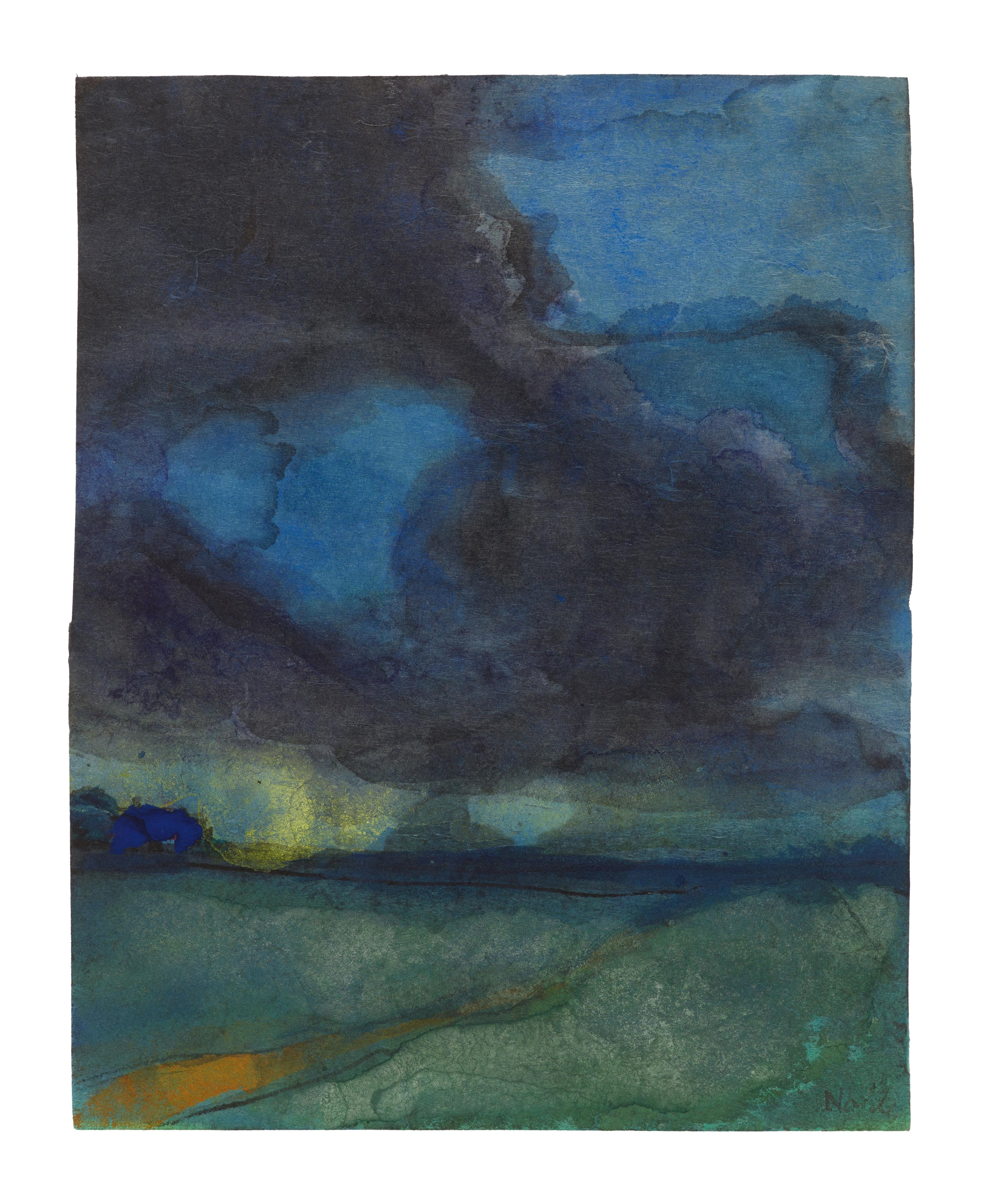 Artwork by Emil Nolde, Marschlandschaft, Made of Watercolour And India Ink On Japan