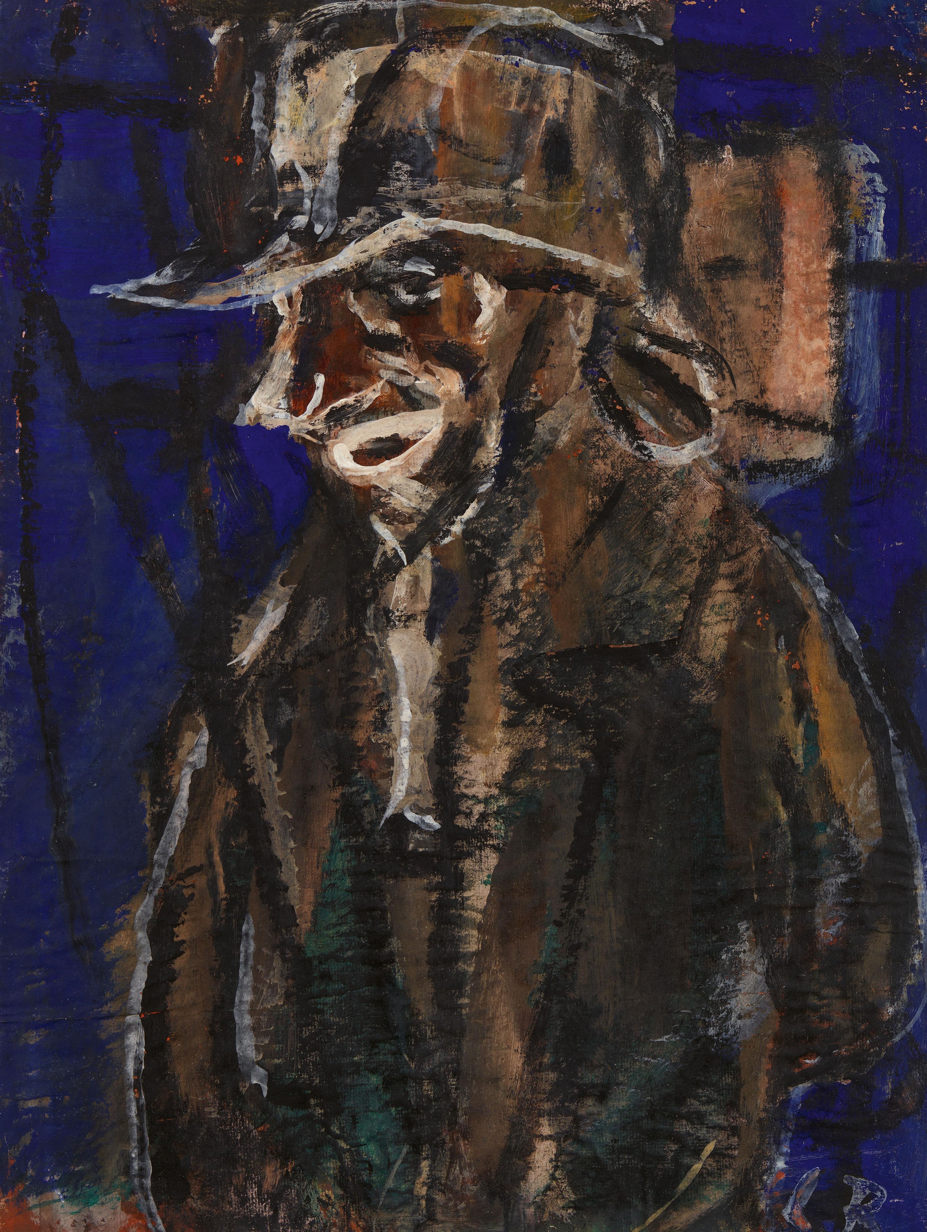 Artwork by Christian Rohlfs, Alter Mann, Made of Water Tempera And Gouache On Laid Paper