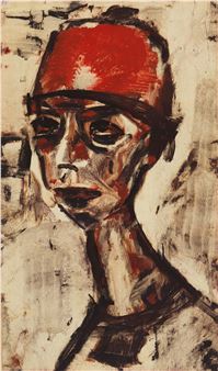 Frau mit rotem Hut - Christian Rohlfs