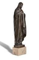 Artwork by Bertram Mackennal, Figure from the Tomb of King Edward VII and Queen Alexandra (also known as Madonna and Symbolist Figure, Made of Bronze On Marble Base