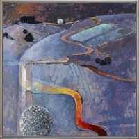 Artwork by Lawrence Daws, Clare Landscape, Made of Oil On Paper On Board