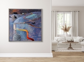 Artwork by Lawrence Daws, Clare Landscape, Made of Oil On Paper On Board