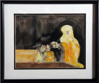 Blonde Woman with Dark Figures